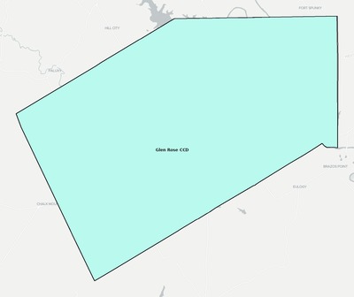 Somervell County TX townships and subdivisions map