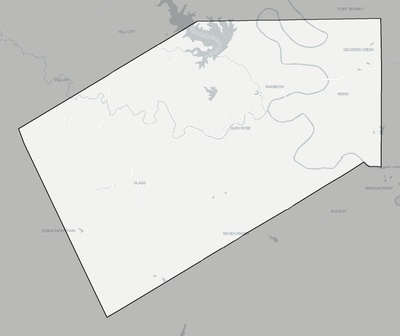 Somervell County TX county basemap context