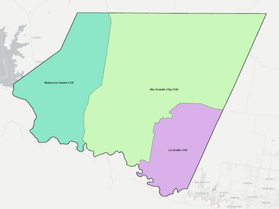 Starr County TX townships and subdivisions map