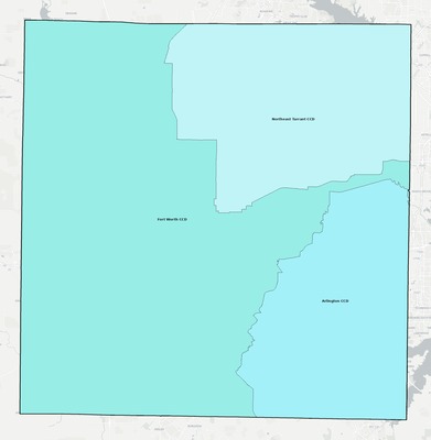 Tarrant County TX townships and subdivisions map