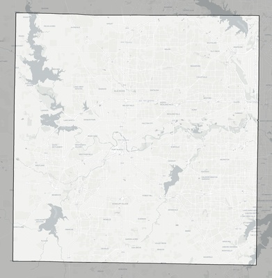 Tarrant County TX county basemap context