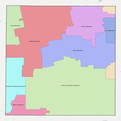 Taylor County TX school district boundaries map