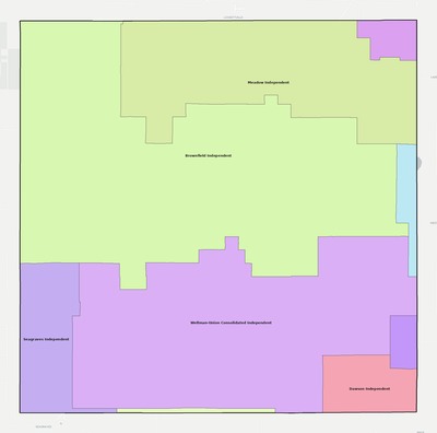 Terry County TX school district boundaries map