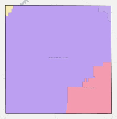 Throckmorton County TX school district boundaries map