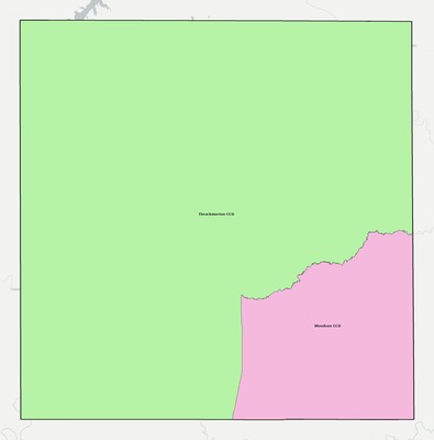Throckmorton County TX townships and subdivisions map