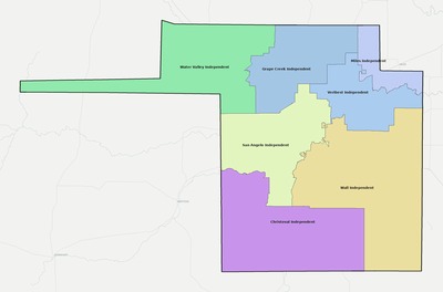 Tom Green County TX school district boundaries map