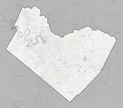 Travis County TX county basemap context
