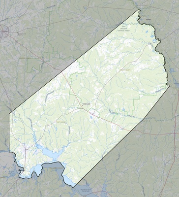 Trinity County TX USGS topo map