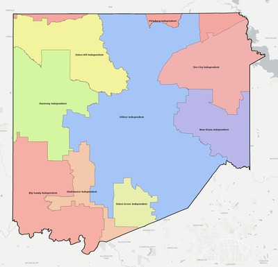 Upshur County TX school district boundaries map