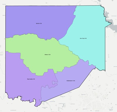 Upshur County TX townships and subdivisions map