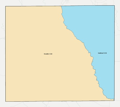 Uvalde County TX townships and subdivisions map