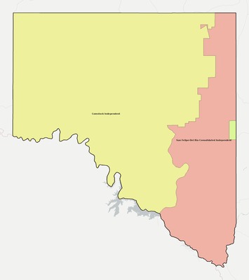 Val Verde County TX school district boundaries map
