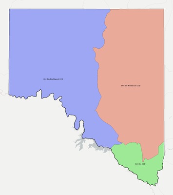 Val Verde County TX townships and subdivisions map