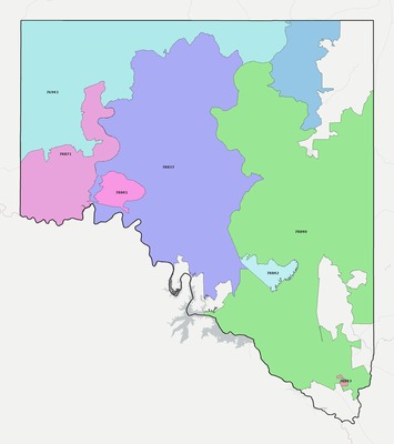 Val Verde County TX ZIP code boundaries map