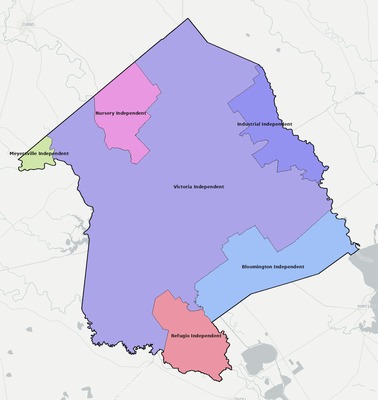 Victoria County TX school district boundaries map