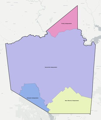 Walker County TX school district boundaries map