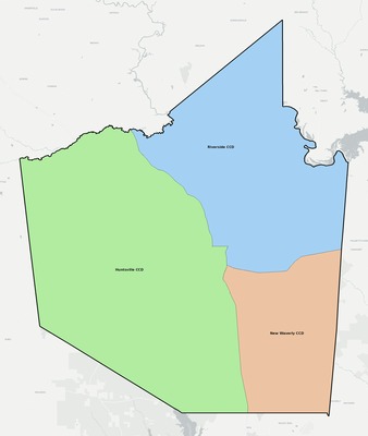 Walker County TX townships and subdivisions map