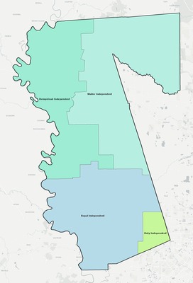 Waller County TX school district boundaries map