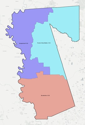 Waller County TX townships and subdivisions map