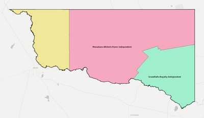 Ward County TX school district boundaries map