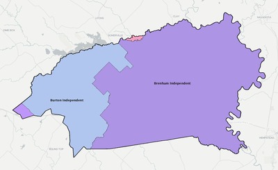 Washington County TX school district boundaries map