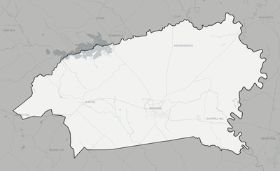 Washington County TX county basemap context