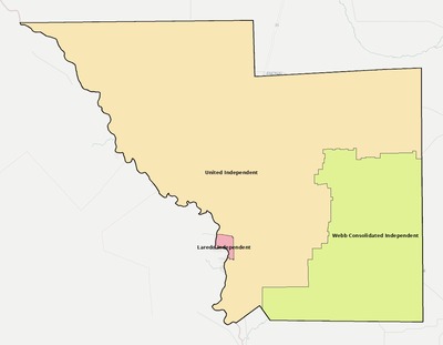 Webb County TX school district boundaries map