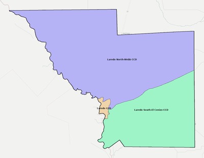 Webb County TX townships and subdivisions map
