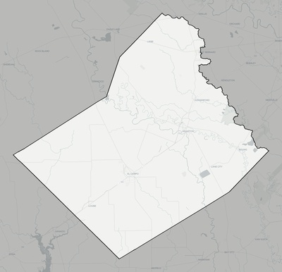 Wharton County TX county basemap context