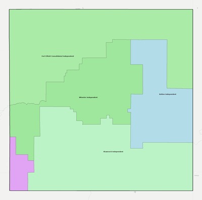 Wheeler County TX school district boundaries map