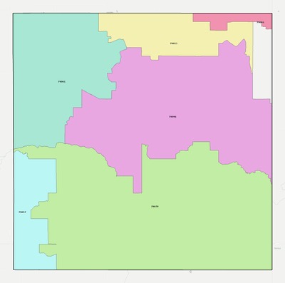 Wheeler County TX ZIP code boundaries map