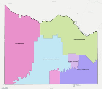 Wichita County TX school district boundaries map