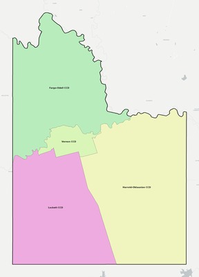 Wilbarger County TX townships and subdivisions map