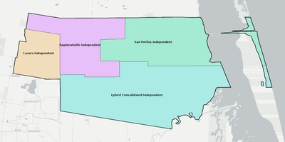 Willacy County TX school district boundaries map