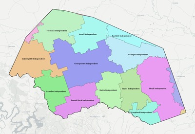 Williamson County TX school district boundaries map