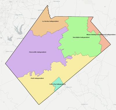 Wilson County TX school district boundaries map