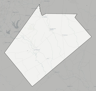 Wilson County TX county basemap context