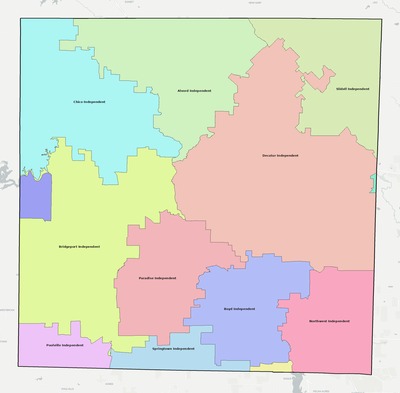 Wise County TX school district boundaries map