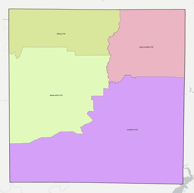Young County TX townships and subdivisions map