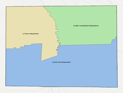 Zavala County TX school district boundaries map