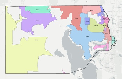 Box Elder County UT ZIP code boundaries map