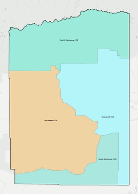Duchesne County UT townships and subdivisions map