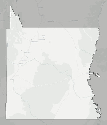 Emery County UT county basemap context