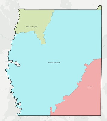 Grand County UT townships and subdivisions map