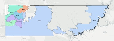 Kane County UT ZIP code boundaries map