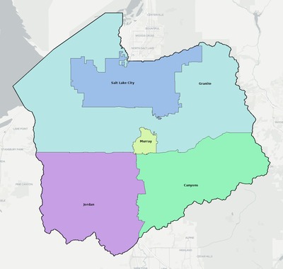 Salt Lake County UT school district boundaries map