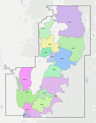 Sanpete County UT ZIP code boundaries map