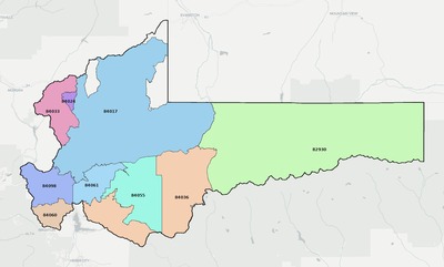 Summit County UT ZIP code boundaries map