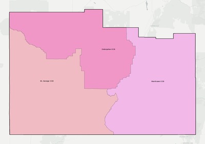 Washington County UT townships and subdivisions map