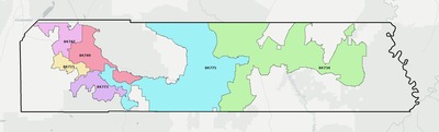 Wayne County UT ZIP code boundaries map